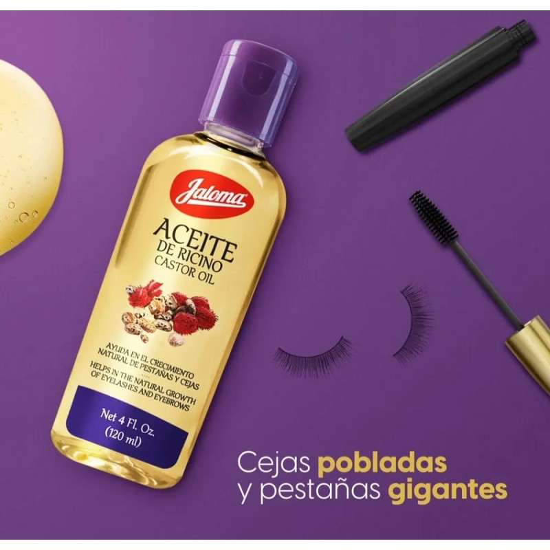 Aceite De Ricino + biotina Jaloma 120ml, para cejas y
