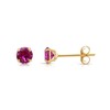 14k Yellow Gold Simulated Birthstone CZ Stud Earrings with gold