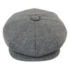 TruClothing.com Men's Herringbone Tweed Design Grandad Style Hat, gray