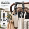 Stroller Hooks for Bags & Accessories – 360° Rotating Double