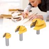 3PCS 1/2in Shank Router Bit 45 Degree Glue Joint Lock