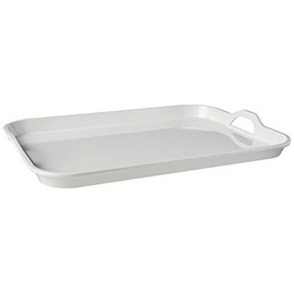 Hutzler Melamine Serving Tray with Handles, 20" x 15", White
