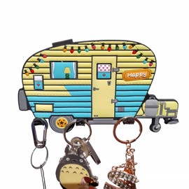 Camper Key Holder for Wall Self Adhesive Travel Accessories for RV Trailer Hooks Camping Decor Leash Hanger Storage Organization Small Vintage Rack