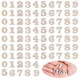 100 PCS Natural Wooden Numbers, 15mm/0.6inch Unfinished Wood Numbers, Blank Wood Clock Numbers Unpainted Calendar Numbers for DIY Crafts Sorting Grid Organizer Scrapbooking Home Decorations, 0-9