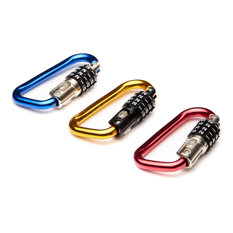 EyezOff 3.5" Carabiner Aluminum Multi Purpose Lock 4-Dial Combination D-Shape