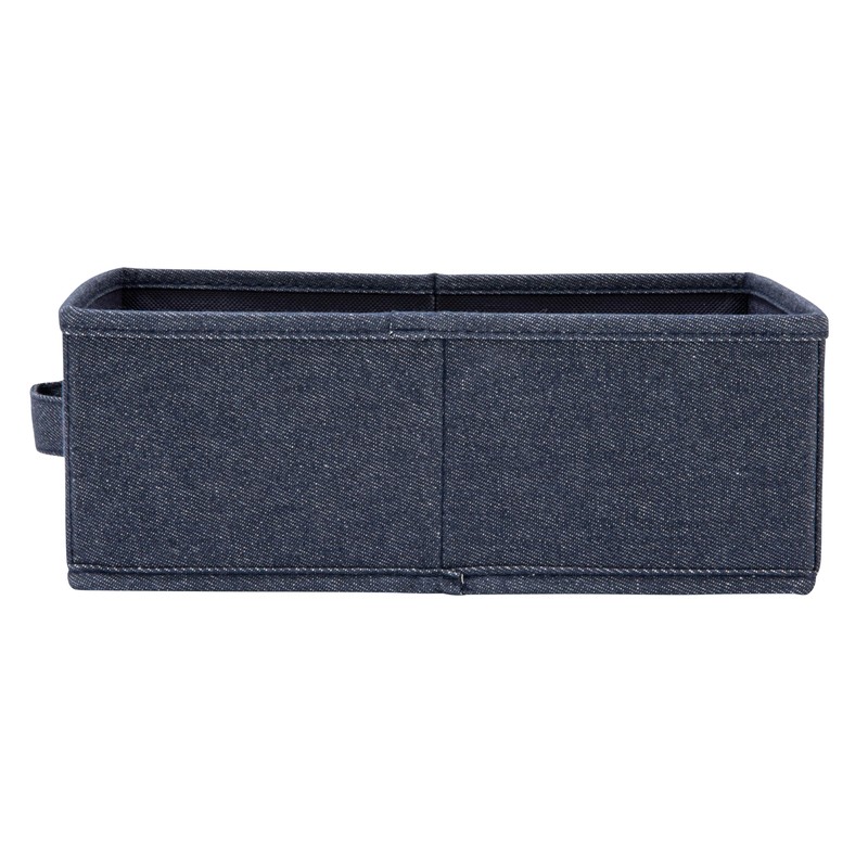 Collapsible Cotton Blend Rectangular Storage Drawer with Handle, Set of