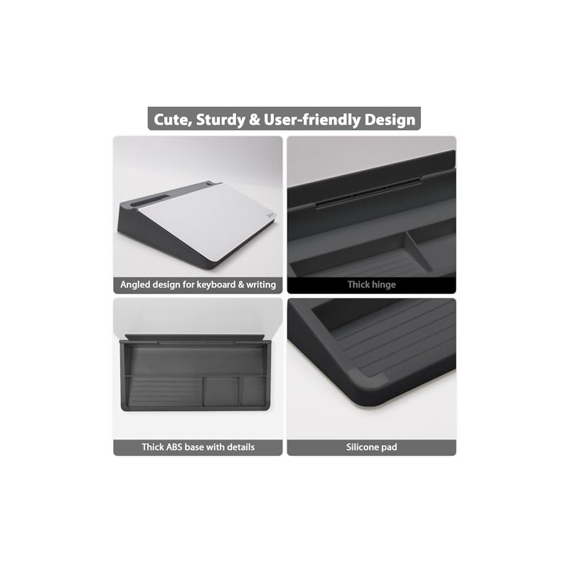 Varhomax Glass Desk Buddy Whiteboard with Storage