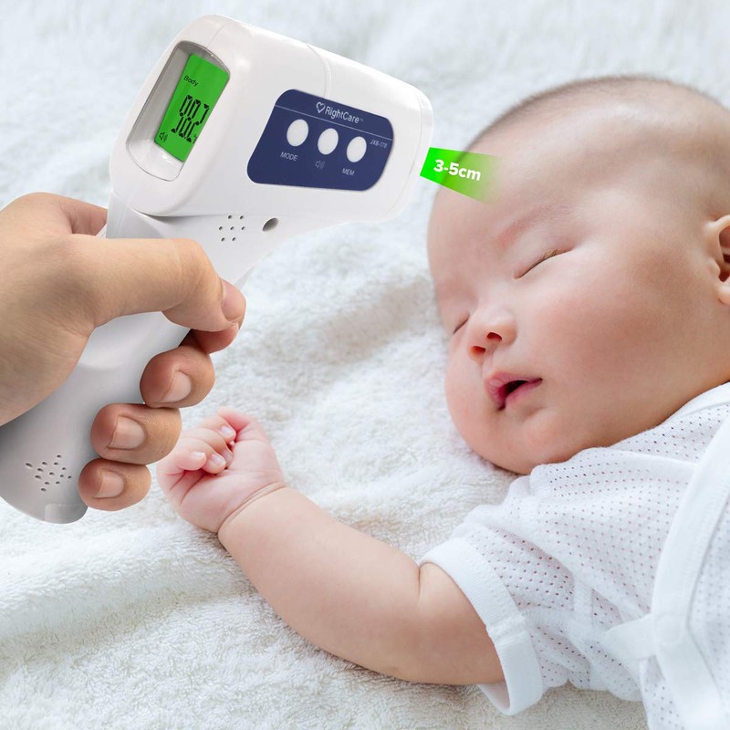 RightCare No-Touch Infrared Forehead Thermometer with Instant Results for School,