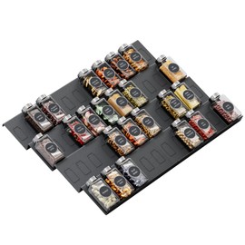 Famhap Spice Drawer Organizer, 8 Tier Expandable from 11.6" to 23.2" Seasoning Rack Tray Insert for Kitchen Drawers, Spice Rack Tray for Drawer/Countertop (Black)
