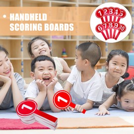 White Board 10Pcs Number Handheld Score Paddles 1-10 Voting Scoreboards Multi-Function Score Boards with Number Handheld Boards (3.9x7.7 Inch) Dry Erase Board