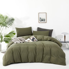 honey qiao Twin Comforter Set Olive Green 3-Piece Ultra-Soft All-Season Bedding Set with 1 Lightweight Comforter and 2 Pillowcases Cozy and Breathable