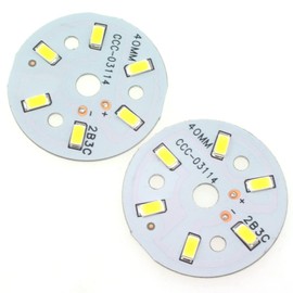 MTQY 10pcs 3W LED Chip Bulb, 9-11V Super Round LED Chip Bulb LED Chip Bulb 40mm for Camper Light Bulb, Home Reading, Light Marine Lamps