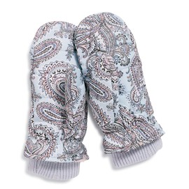 Vera Bradley Women's Quilted Mitten Gloves, Soft Sky Paisley, One Size
