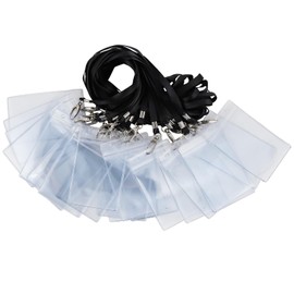 ID Card Holder with Strap, Vordas 20 Pieces Card Case with Strap, Lanyard with Card Holder for ID Clip Credit Cards, Lanyard with Card Holder for Business Exhibition and Office