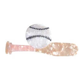Novelty Baseball Bat Hair Clip,Funny Acetate Hair Clip,Big Claw Clips for Women,Beige
