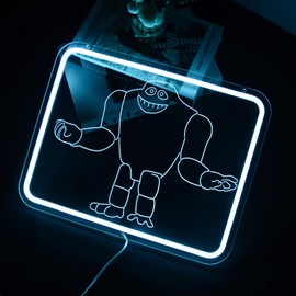 qbanziou Giant Snow Beast Neon Signs for Wall Decor，Abominable Snowman Led Neon Light for Bedroom Office Party，Yeti for Children