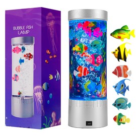 impcenst Bubble Fish Lamp, LED Aquarium Sensory Light, 1ft Colorful Bubble Tube for Bedroom, Kids Room, Living Room, Party