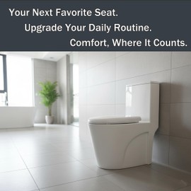 MinSha V-Shape Toilet Seat Soft Close Elongated, Matte White Easy Install