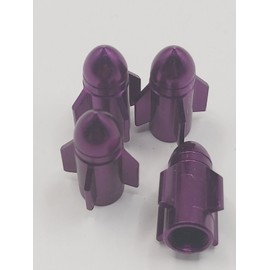 Unbranded Set of Purple Rocket Tire Valve Stem Caps For Car, Standard Fitting #30