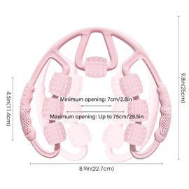 Cellulite Massage Roller, LULUWA Anti-Cellulite Massager for Leg Thigh Arm Neck with 7 Wheels and Handlebars to Release and Relax The Skin or Muscle (Pink)