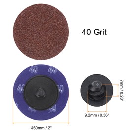 sourcing map 25pcs Quick Change Sanding Discs 2" 40 Grit R-Type Roll Lock Aluminum Oxide Conditioning Disc Sandpaper for Die Grinder Grinding Fast Cutting, Red