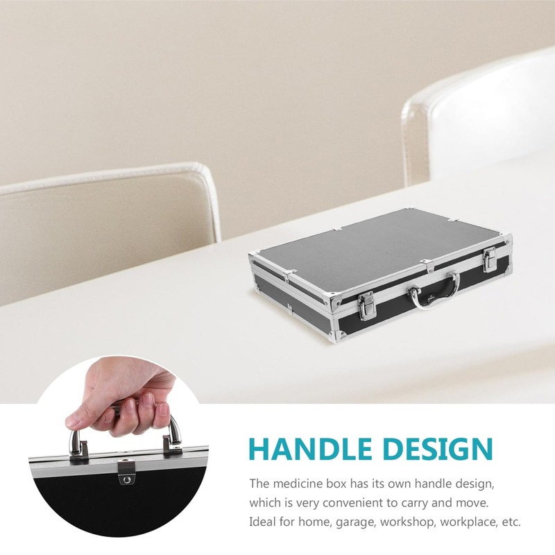SUPVOX Aluminum Hard Case Briefcase: 14.5 Inch Lockable Carrying Case