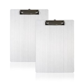 Folgtek Clipboard 2-Pack 9.1 x 12.6 inches (23 x 32 cm) Vertical Clip File Wordpad File Binder Portable Aluminum Alloy