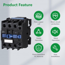 Wengart AC Contactor CJX2-32,Empower Your Electrical Systems,Precision Engineering for Motors,Lighting&HVAC,Easy Installation, Long-Lasting Performance (1NO_AC24V)
