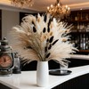 Black Bunny Tails Bouquet 60Pcs with Ivory Pampas Grass 17"