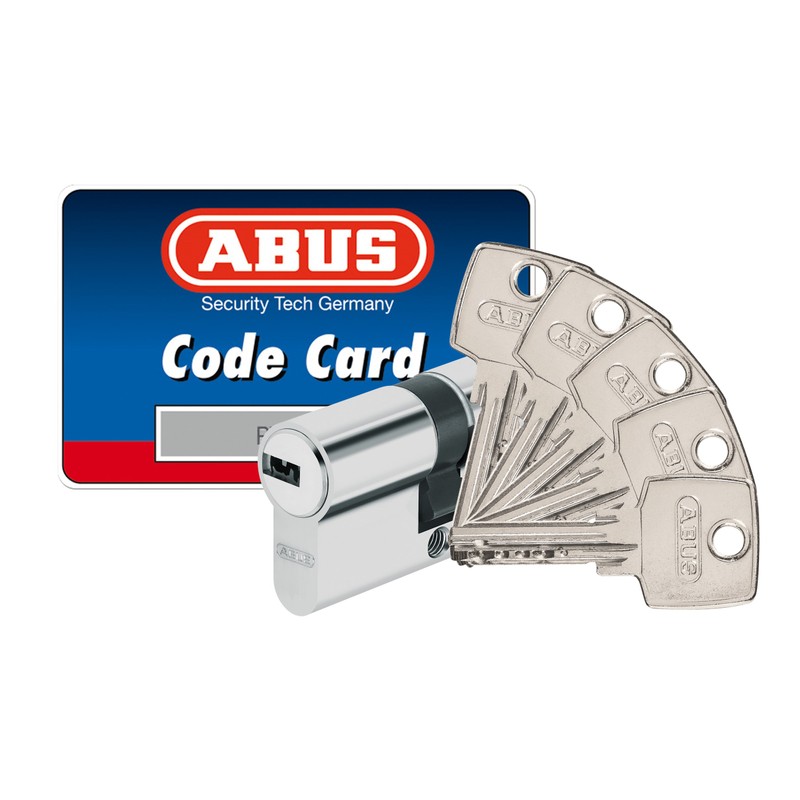 Abus Door Cylinder/Lock with Key, silver, 37796