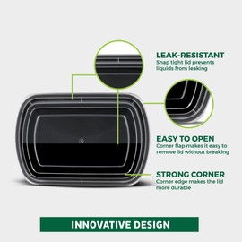 Freshware Meal Prep Containers [45 Pack] 1 Compartment with Lids, Food Storage Containers, Bento Box, BPA Free, Stackable, Microwave/Dishwasher/Freezer Safe (38 oz)