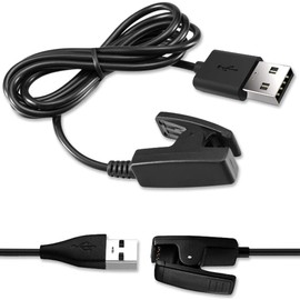 Garmin Charger Cable (Black/1M) Garmin Forerunner 235/30/35/35J/630/735XT/230/645/645music/Garmin Vivomove HR/Garmin Approach S20/Garmin ForeAthlete 35J Charger, Sports Watch Charging Cable, Easy to