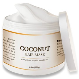 White Naturals SALE! Coconut Oil Hair Mask, Deep Conditioning Mask For Dry Damaged Hair, Hair Tchicking Treatment Infused With Biotin For All Hair Types