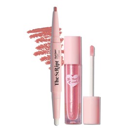 Half Caked Makeup Lip Liner + Gloss Duo - The Script Primer + Lip Liner (shade: Half Life) and Instant Crush Lip Gloss (your choice) - Vegan & Cruelty-Free - Color: Half Life / Pretty Princess