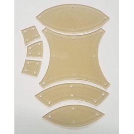 5" Double Wedding Ring Acrylic Quilting Template Set, 1/4" Seam Allowance - 7 Pieces - Tiny DWR