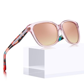 CARFIA Cateye Polarised Sunglasses for Womens UV400 Protection Retro Fashion Eyewear with Hand-crafted Acetate Frame for Outdoor Lifestyle