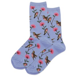 Hot Sox womens Animal Series Novelty Fashion Crew Casual Sock, Hummingbirds (Coastal Blue), 4 10 US