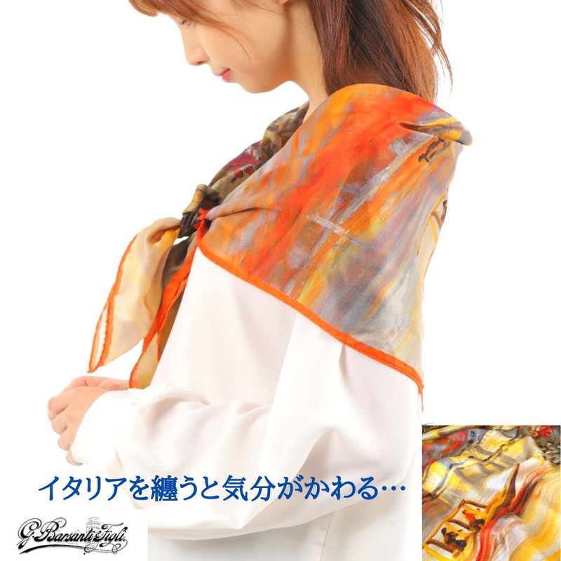 G.Barsanti & Figli Silk Scarf, Large, Women's, Square, 90% Silk,