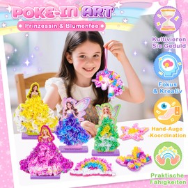 Eichhoo Craft Set Children from 6 5 4 Years Craft Girls Gift 5 6 7 8 9 Years Girls Toy from 5-12 Years Gifts for Children's Birthday Flowers Craft Case Creative Set