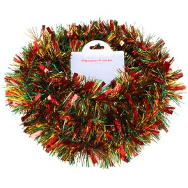 Christmas Concepts® 2 Metre Chunky/Fine Christmas Tinsel - Christmas Decoration Tinsel (Red/Green/Gold)