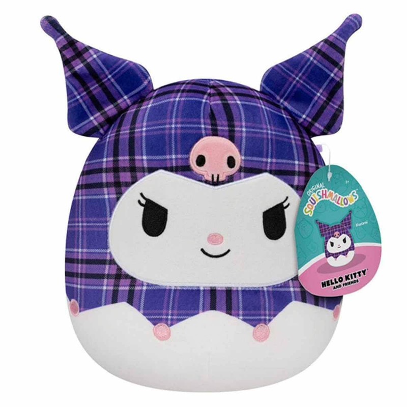 Sanrio Squishmallows Peluche de 8 pulgadas | Plaid Kuromi