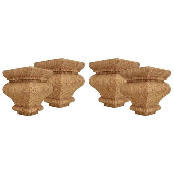 Highland Manor Wood Products Square Cypress Bun Foot - 3"