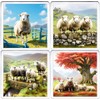 Sheep Coaster Set. 4 different Sheep Pictures on 10cm x