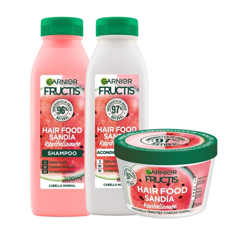 Kit Garnier Fructis HairFood Sandía rutina para cabello apagado