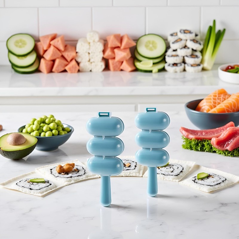 2 Pcs Blue Rice Ball Maker, Rice Ball Mold,Rice Ball