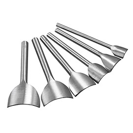 sourcing map Arc-Shaped Leather Cutter Punch Set 15mm-40mm Strap End Punch Tool for Crafting Strap Belt, Wallet and Bag DIY Craft, Set of 6