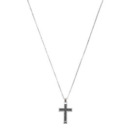 Emporio Armani Necklace for Men , Length: 500mm + 50mm / Size pendant: 25mm x 35mm x 3.5mm Silver Stainless Steel Necklace, EGS1705040
