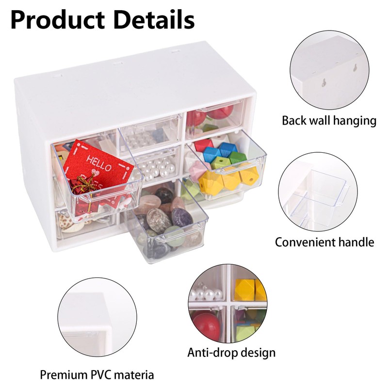 Pack of 2 Craft Box Storage Drawer Sorting Box Desktop