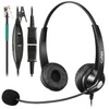 RJ9 Telephone Headset with Mic Noise Cancelling, Quick Disconnect Phone