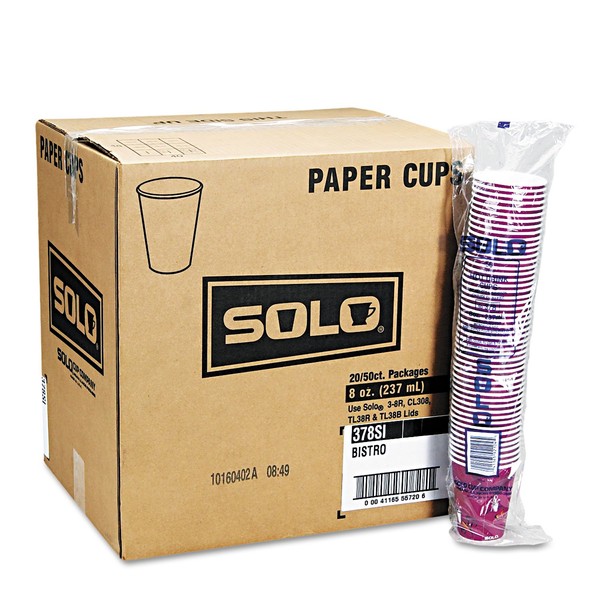 SOLO Cup Company 370SI-0041 Bistro Design Hot Drink Cups, Paper, 10 oz, (Case of 1,000)